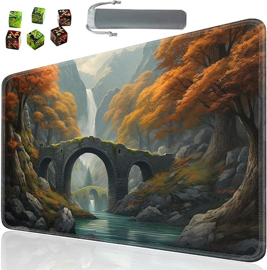 Board Game for TCG Playmat Table Mats Games Size 60X35 cm Mousepad Compatible for MTG RPG CCG Trading Card Game Play mats with 6 Dice (Playmat 137)