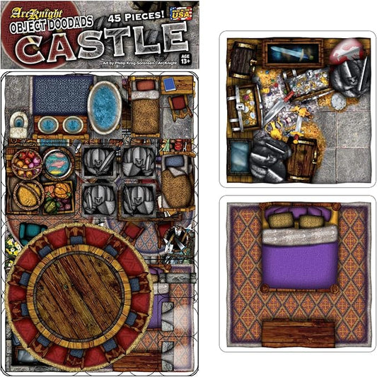 Castle - 40pc Double-Sided Castle & Terrain Pieces for Starters & Masters Alike - Roleplaying Objects for Dungeons & Dragons - Immersive Map Accessories for DND 5E, Pathfinder & Warhammer RPGs