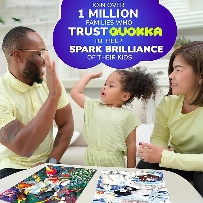 QUOKKA Puzzles for Kids Ages 4-6 - Set of 4x60 Jigsaw Puzzles for Toddlers 3-5 - Polar, Birds, Animals Toys for Children 6-8 yo - Gift Educational Game for Boys & Girls