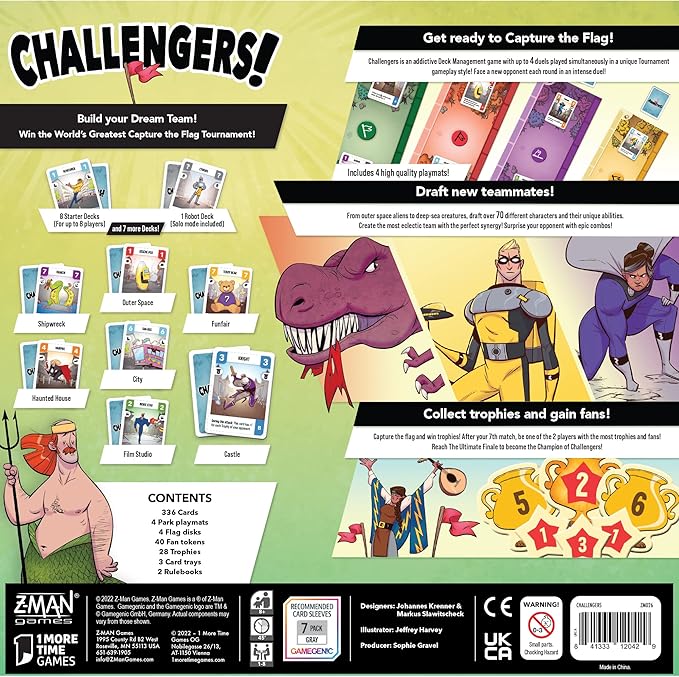 Challengers Card Game | Strategy/Interactive Deck Management Game | Fun Family Game for Adults and Kids | Ages 10+ | 1-8 Players | Average Playtime 45 Minutes | Made by Z-Man Games