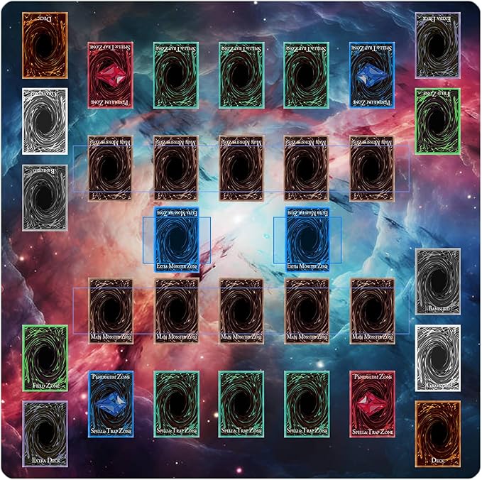 Card Rubber Mat - 2 Player, Square playmat for Gamer 60x60cm/23.6x23.6inch