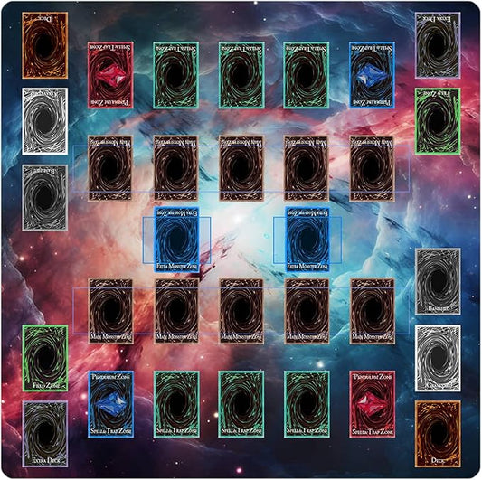 Card Rubber Mat - 2 Player, Square playmat for Gamer 60x60cm/23.6x23.6inch