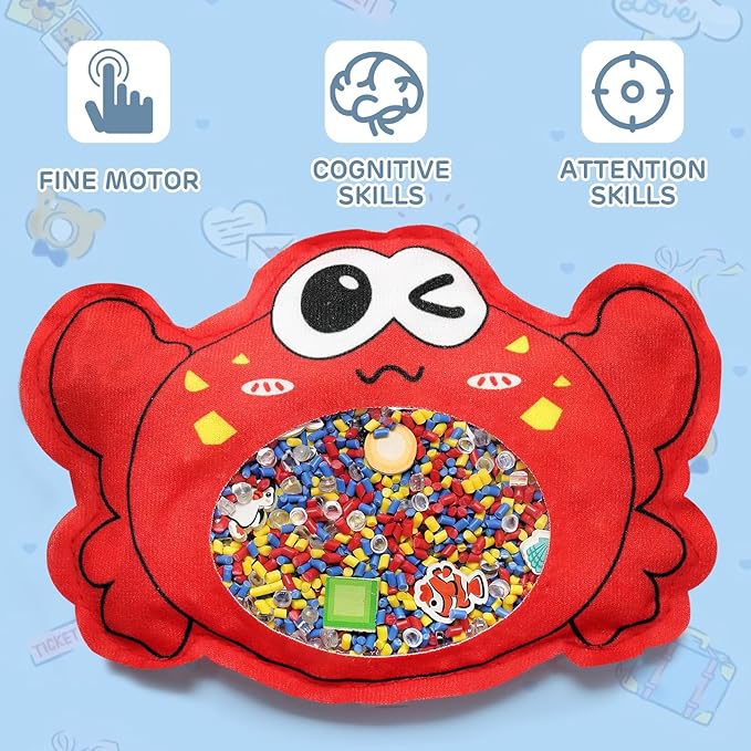 Joyreal Hide and Seek Busy Bag- 3 Pack Seek and Find Hidden Object Game, Sensory Hidden Object Search Problem Solving Travel Game for Kids 3+, Including Alphabet, Food, Fish, Animal (3)