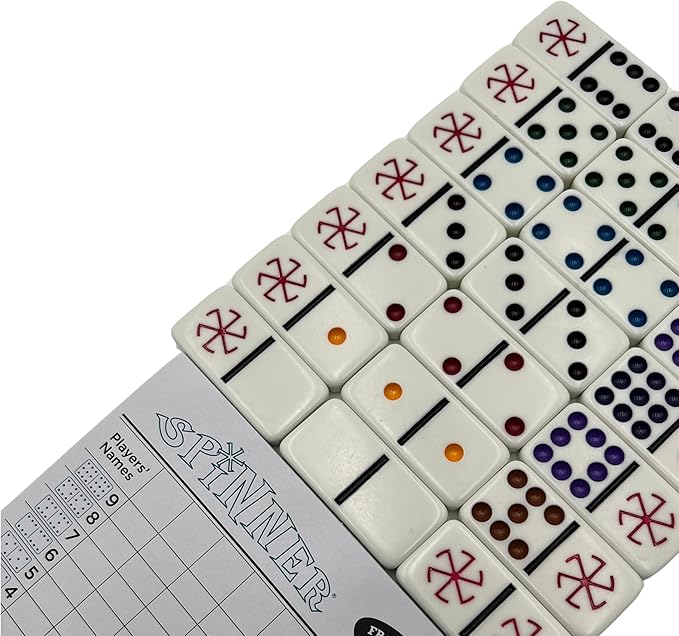 University Games, Spinner Game of Wild Dominoes in On-the-go Travel Tin , for 2 to 8 Players Ages 6 and Up