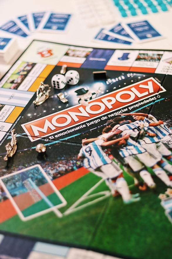 Monopoly Argentina Campeon Mundial Edition Board Game for Families and Kids Ages 8 and Up Spanish Version