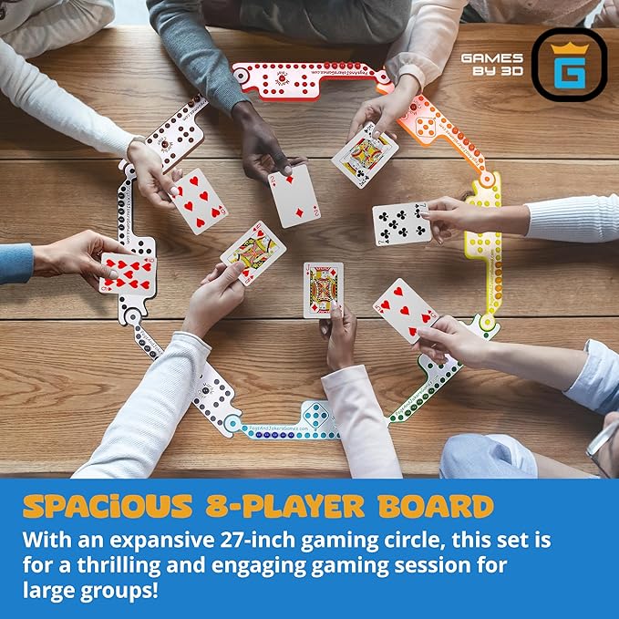 Marbles & Jokers Board Game - 2-8 Players, Fun, Compact, Portable & Durable, Easy to Learn, Color-Coded Boards, Convenient Storage, Perfect for Travel, Holiday Party & Family Game Nights