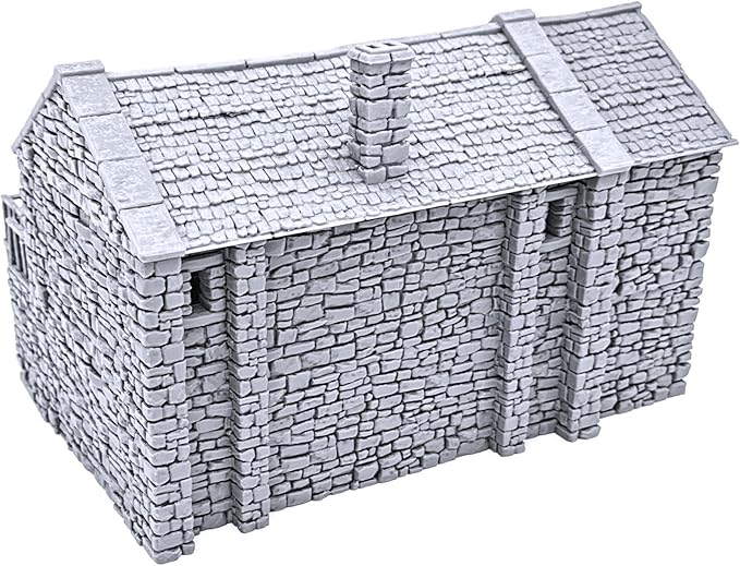 Black Rock Barracks by Printable Scenery, 3D Printed Tabletop RPG Scenery and Wargame Terrain 28mm Miniatures
