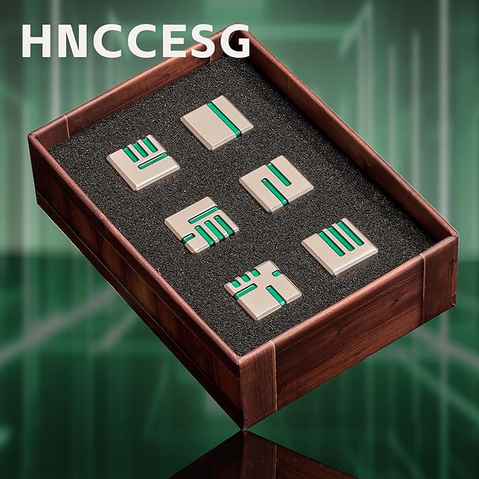 6 of Pack 16MM Metal 6 Sided Dice Set,White Green Line Round Edges Game Dice Set, with Gift Box for Dungeons and Dragon,Bunco or Teaching Math Tabletop Game(White Green)