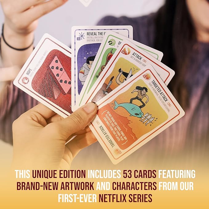 Exploding Kittens Good vs. Evil - 2-5 Players - Ages 7+ - Inspired by Netflix Show - High Stakes Family Card Game - Ideal for Party, Family Night - Animated Netflix Show