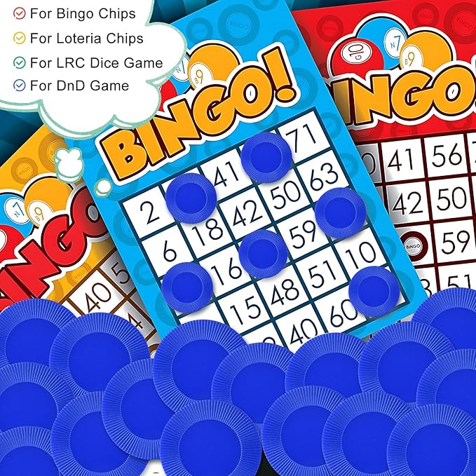 Coopay 1000 Pieces Plastic Poker Chips, Bingo Chips Bulk Learning Counters Disks Poker Card Game, Counting Markers for Math Practice, Game Tokens and Teaching Rewards, 25 mm/ 1 Inch (Blue)