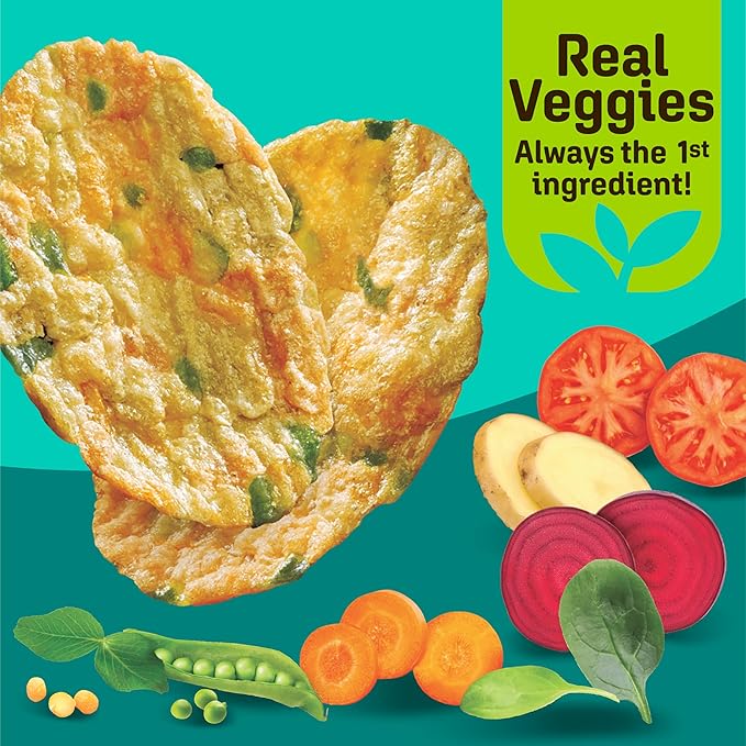 Breton Veggie Crisps Sea Salt (Pack of 12) - Popped not Fried Crisps, Made with Real Vegetables, Light and Crispy Gluten Free Chips, Snacks for School, Lunch Box and More, 12x6oz