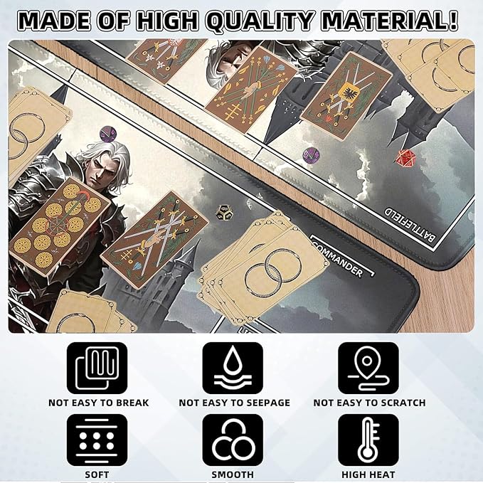 MTG Playmat- Stitched Edges Forest TCG Playmat-Non-Slip Landscape Play Mat Smooth Surface Rubber Base Board Game Mousepad 24x14 inches for Trading Card Game Playing with Storage Bags