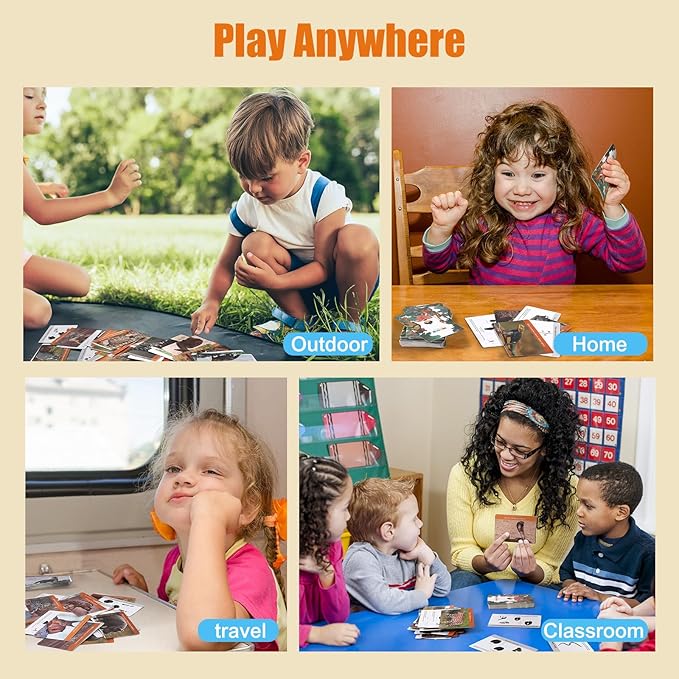 MEROCO Safari Animal Tracks Cards Game,Animal Flash Cards,Animal Tracks Matching Game,Kids Science Learning Educational Toys Homeschool Preschool Autism Learning Materials