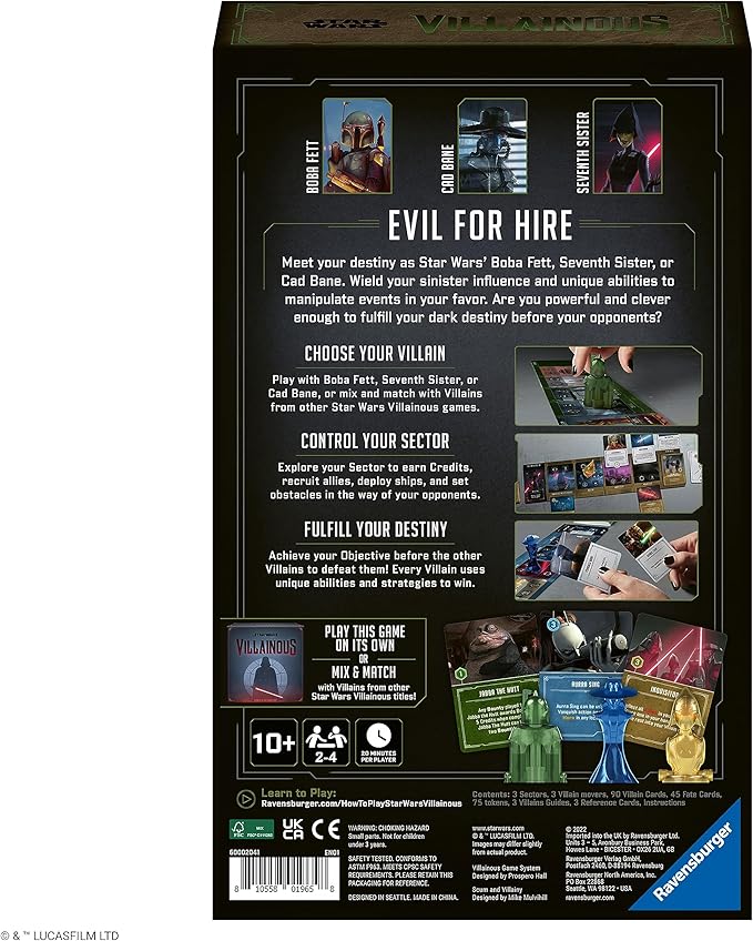 Star Wars Villainous: Scum and Villainy - Engaging Strategy Board Game | Perfect for Ages 10 & Up | Unique Villain Abilities | Compatible with Star Wars Villainous Games