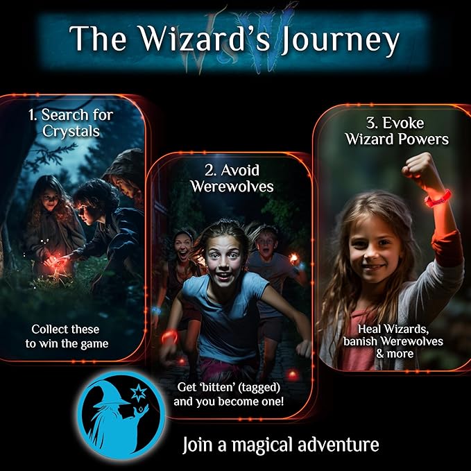 Wizards & Werewolves: A Magical Hide and Seek Game | 4-10 Players | Outdoor Games for Kids 8-12+ | Camping Games for Kids | Glow in The Dark Yard Games for Kids and Adults | “A Howling Good Time!”