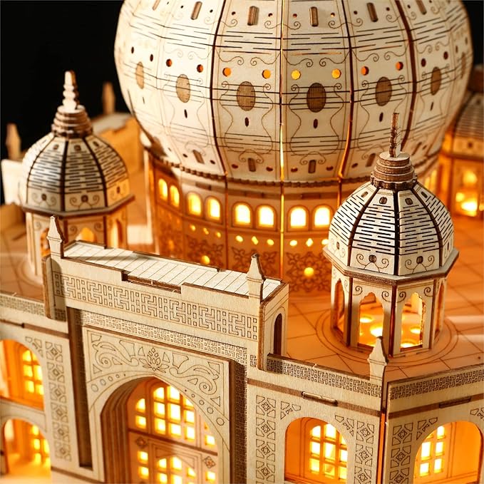3D Wooden Puzzles Persian Love Palace Kits Includes Light Strip, Brainteaser and Puzzle for Halloween/Birthday,Gifts for Adults and Teens to Build Combination