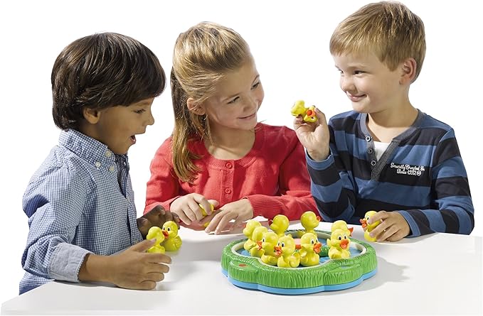 Pressman Lucky Ducks - The Memory and Matching Game That Moves - Includes A Fun Pop The Pig Make-A-Match Card Game-Multicolor