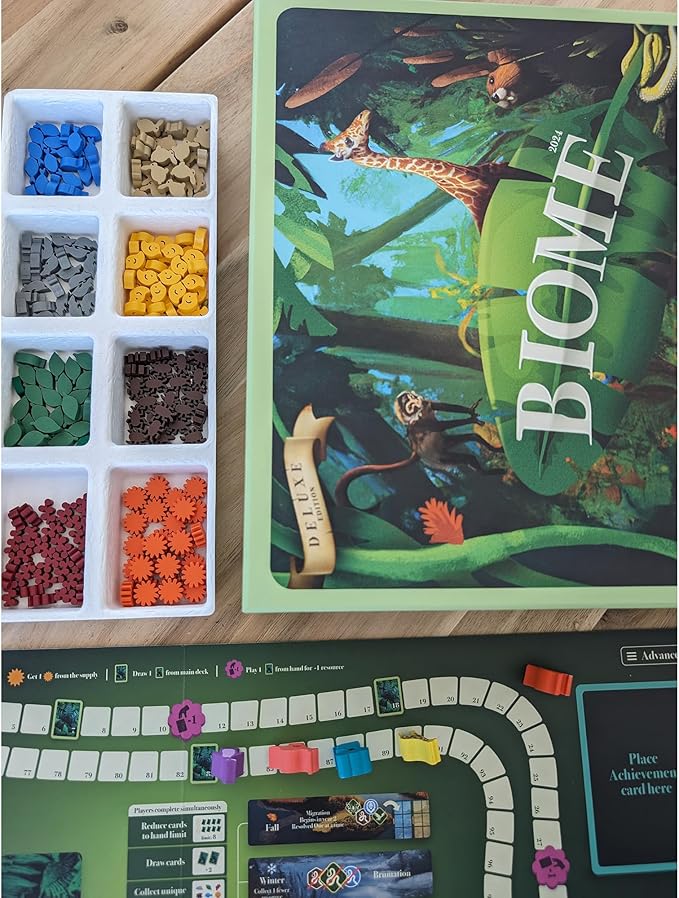 Biome Deluxe - Hand Management Board Game, Nature & Seasons, Strategy Tableau Building, Educational Game, Age 10+, 1-4 Players, 60+ Min