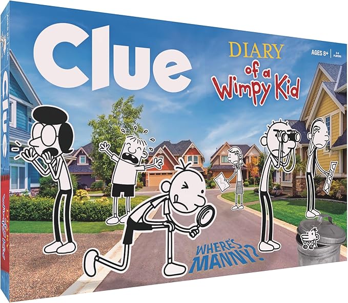 CLUE: Diary of a Wimpy Kid | Solve The Mystery in This Officially-Licensed Collectible Clue Game Featuring Characters & Locations from The Popular Book Series Diary of a Wimpy Kid