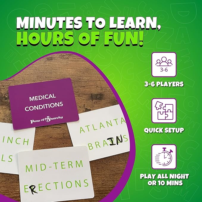 Puns of Anarchy - The Outrageous Pun-Making Game - No Bands, Movies, or Famous Things are Safe from Becoming Hilarious Wordplay Game for Creative People