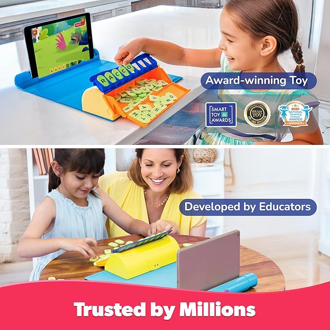 PlayShifu Educational Word Game-Plugo Letters Kit+App with 9 Learning Games, STEM Toy Gifts for Kids Age 4-10 , Spellings & Grammar 48 Alphabet Tiles Works with tabs/mobiles(Packaging May Vary)