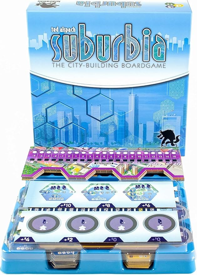Suburbia, Thematic City Building Strategic Board Game, Tile Laying Board Game, Fun Game for Adults