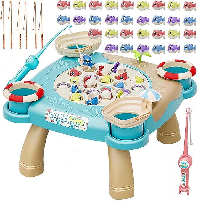 Magnetic Fishing Game for Kids Toddlers 3-8 Years Old, 47-Piece Fishing Toy Set, Fun Fishing Board Game, for 3-8 Year Old Boys Girls
