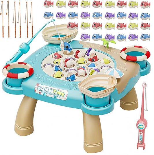 Magnetic Fishing Game for Kids Toddlers 3-8 Years Old, 47-Piece Fishing Toy Set, Fun Fishing Board Game, for 3-8 Year Old Boys Girls