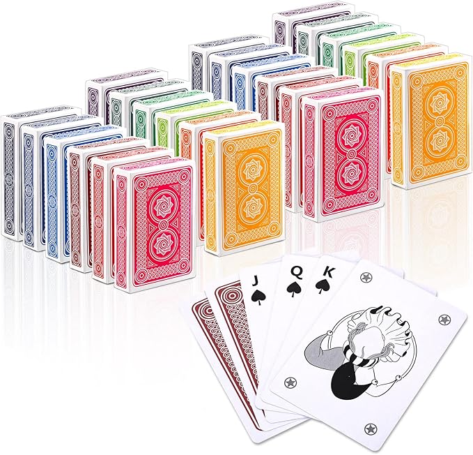 Zubebe 12 Pack Playing Cards Jumbo Index Large Print Deck of Cards Bulk in Vibrant Colors Poker Size, Standard Playing Poker Decks for Kids Adults Activities Party Supplies Canasta Games
