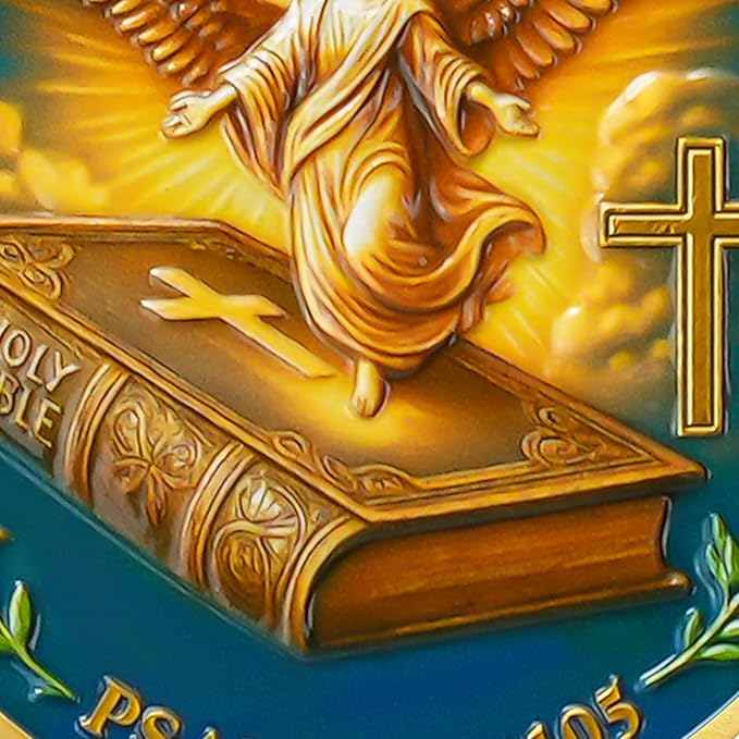 Bible Angel Religious Coin – Inspirational Bible Verse Medallion for Faith-Based Gifts, Spiritual Encouragement for Men & Women