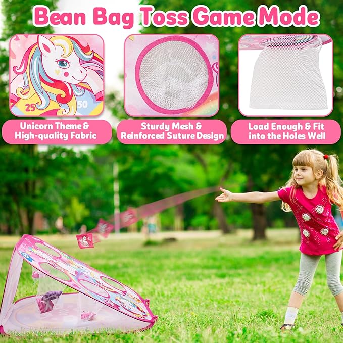 Bean Bag Toss Game for Kids - Cornhole Board Outdoor Toys for Toddlers -Party Activities Carnival Outside Yard Backyard Beach Lawn Games Toy for Kid Boys Girls Age 3 4 5 6 7 8 Year Old Birthday Gifts