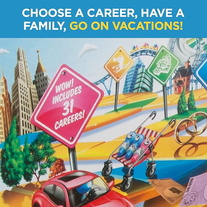 Hasbro Gaming The Game of Life Board Game, Family Games for Kids Ages 8+, Includes 31 Careers, Family Board Games for 2-4 Players, (Amazon Exclusive)
