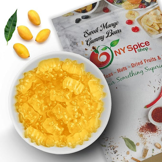 NY Spice Shop Sweet Mango Gummy Bears Bulk - 3 Pound Gummies Bears Candy - Gummies Fruit Snacks - Chewy Candy - Flavor Gummy Candies - Gummi Bear Gift For All Occasions