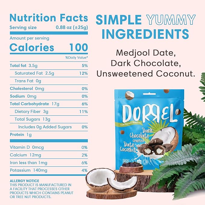 DORREL - Trio Bundle Pack: Belgian Dark Chocolate Covered Dates (Medjool) + Chocolate Dates with Salted Almonds & Coconut Stuffing, High Energy Choco Snack, Kosher & Non-GMO Pack of 3, 7.05 oz Ea