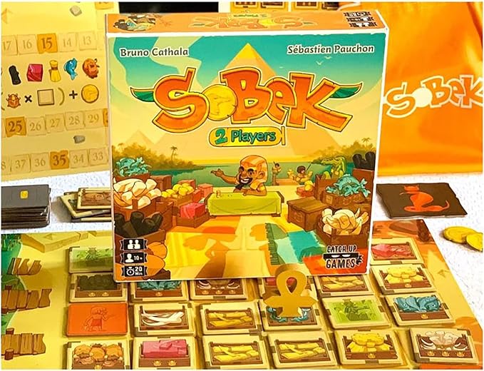 Sobek 2 Players Board Game - Navigate the Bountiful Markets and Outwit Your Opponent! Strategy Game for Kids and Adults, Ages 10+, 2 Players, 20 Minute Playtime, Made by Pandasaurus Games