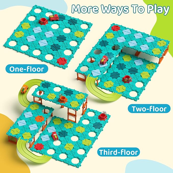 Updated Logical Road Builder Games, STEM Family Board Game, Large Educational Smart Brain Teasers Puzzles Toys, Preschool Learning Montessori Birthday Gift for Boys Girls Age 4-8 (Family Edition)