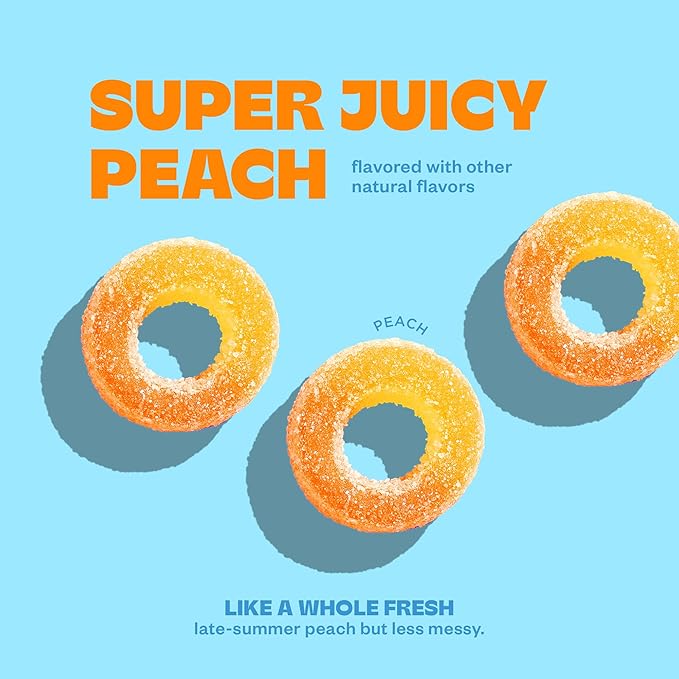 Tandy Mellow Rings L-Theanine Gummies I Relaxation Gummy with Juicy Peach Flavor I Calming Gummies for Adults I Gluten-Free Fast-Acting Dietary Supplement Gummy I 6-Pack