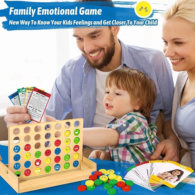Garybank Social Emotional Learning Therapy Games for Kids, w/56 Emotion Cards, Connect 4 Coping Skills Activities, Emotional Regulation Therapist Games, School Counselor Office Must Haves