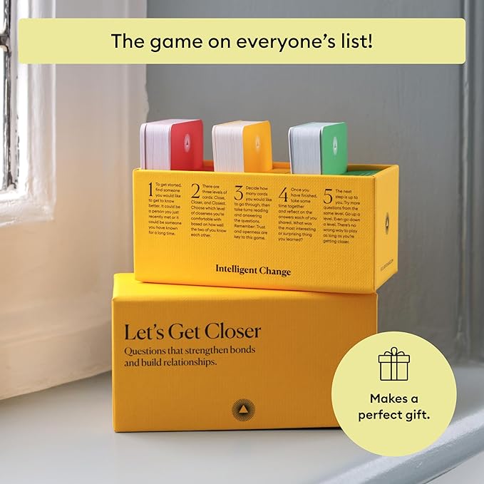 Intelligent Change Get Closer Social Bonding Card Game, Conversation Starters with Fun Questions & Activities, Talking Games for Adults, Icebreaker Game with 100 Question Cards