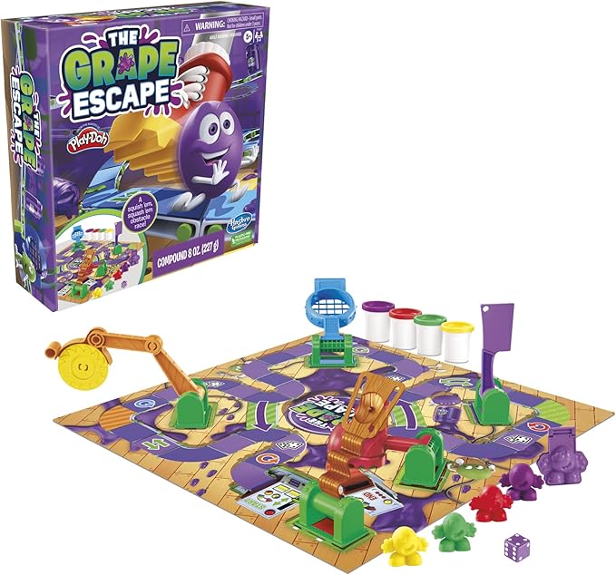 Hasbro Gaming Grape Escape Board Game for Kids Ages 5 and Up, Fun Family Game with Modeling Compound