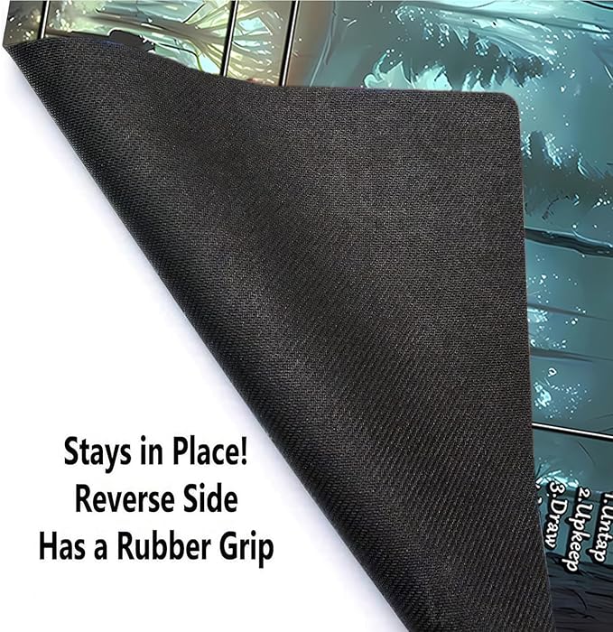 MTG Playmat, Game Play Mat for MTG TCG 24 x 14 inches Trading Card Inked Game Playmats with Storage Bag Smooth Rubber Surface Battle Game (Playmat 1)