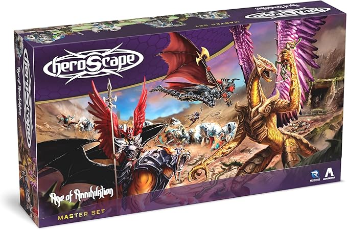 Heroscape Age of Annihilation Master Set -Standard Edition contains a ton of content to support hours of epic 2-player gaming sessions. For 2 Players, Ages 14 and up Contains 20 Miniatures,