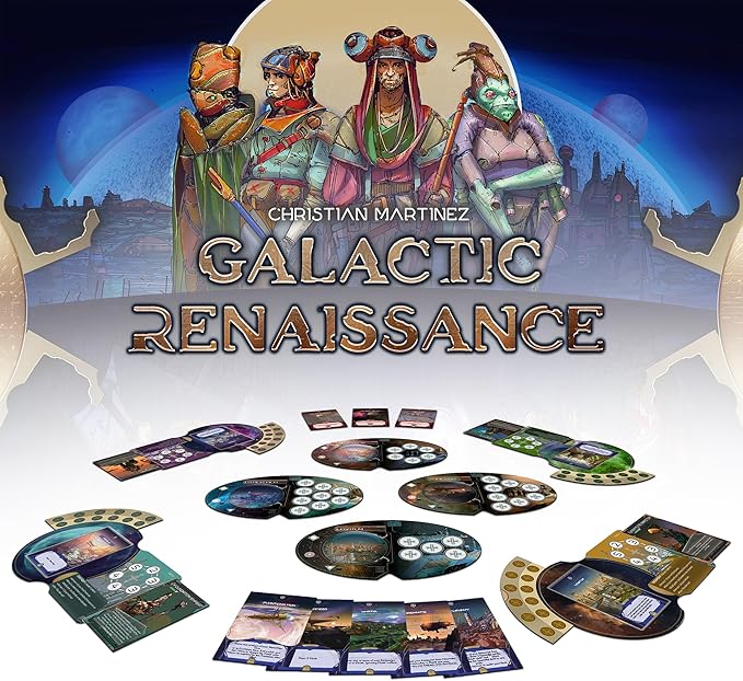 Galactic Renaissance - Strategy Board Game, Sci-Fi & Space Theme, Exploration & Politics Through The Universe, Ages 14+, 2-4 Player, 90 Min