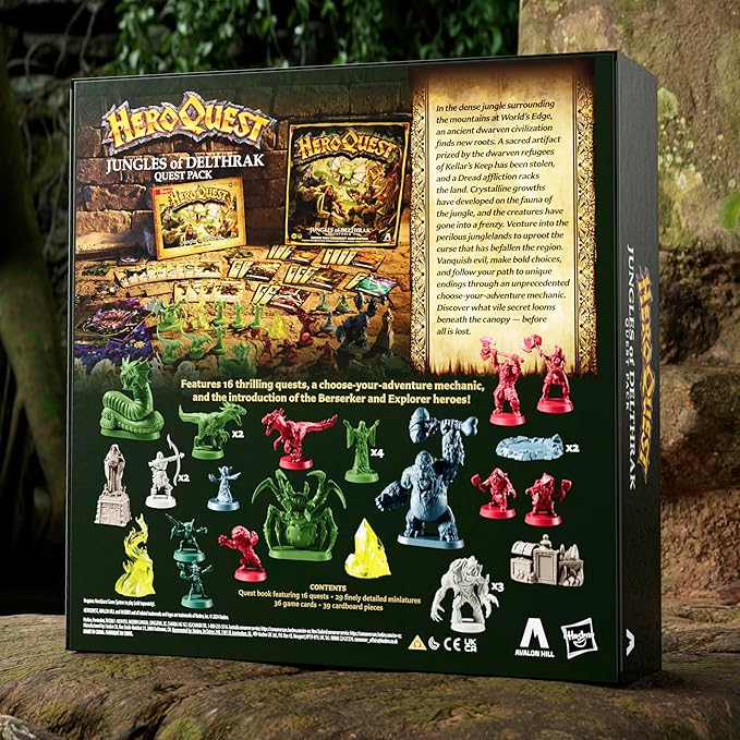 Avalon Hill HeroQuest Jungles of Delthrak Quest Pack | Roleplaying Games | Ages 14+ | 2 to 5 Players | Requires HeroQuest Game System to Play