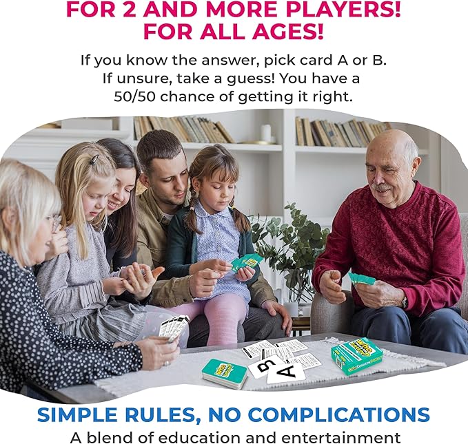 QUOKKA Who Knows Better? - Original - Family Card Trivia Game | Fun Learning & Educational Questions for Families | Suitable for Boys & Girls