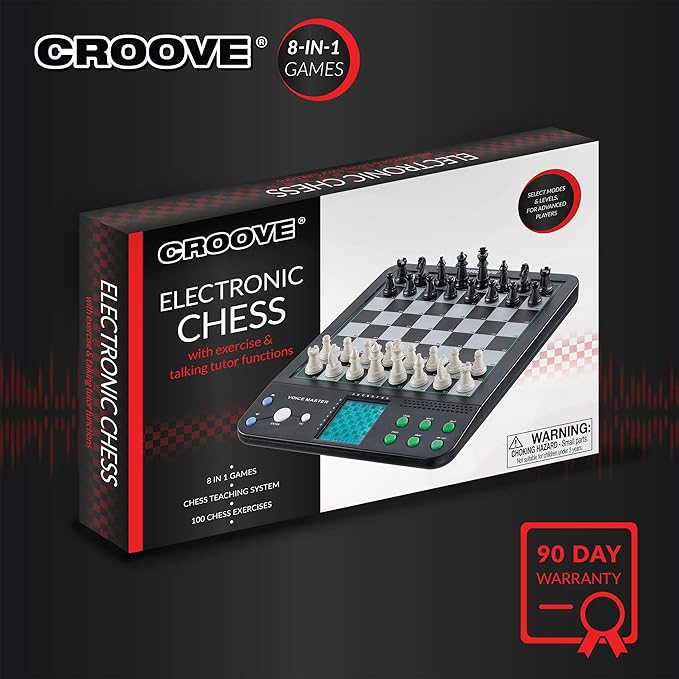 Electronic Magnetic Chess and Checkers Set 10", 8-in-1 Board Games, Digital Staunton Chess Board Game Sets for Adults & Kids, Teenager Toys, Gifts for Boys and Girls Ages 7 8 9 10 11 12+ Years Old