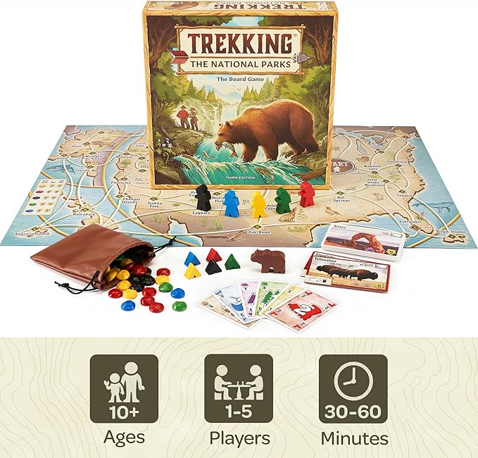 Trekking The National Parks (3rd Edition) - The Award-Winning Family Board Game | Great for Kids Ages 10 and Up | Easy to Learn | Designed for National Park Lovers by Underdog Games