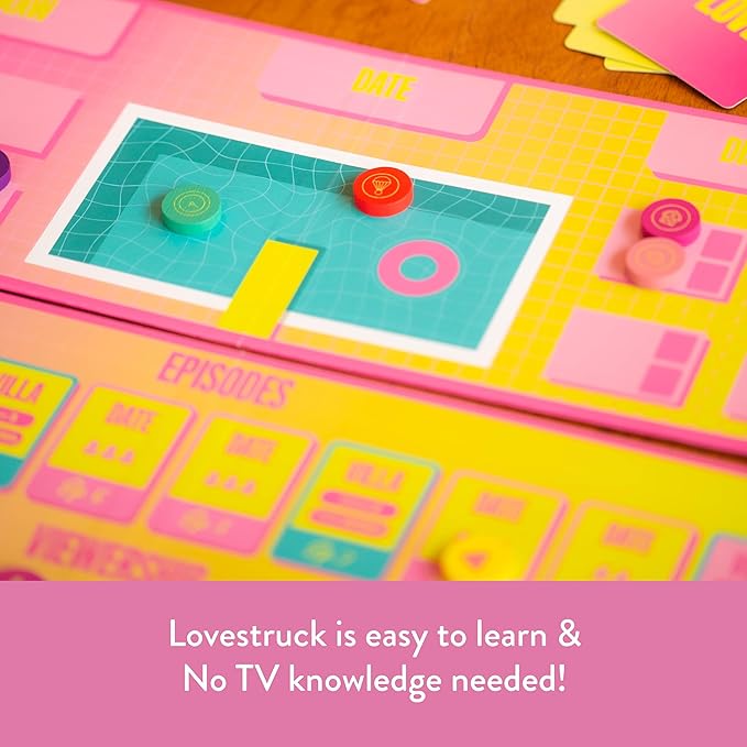 Lovestruck - Reality TV Party Board Game | 5-10 Players, for Groups, Adult Game Night, No TV Knowledge Needed, Social Deduction