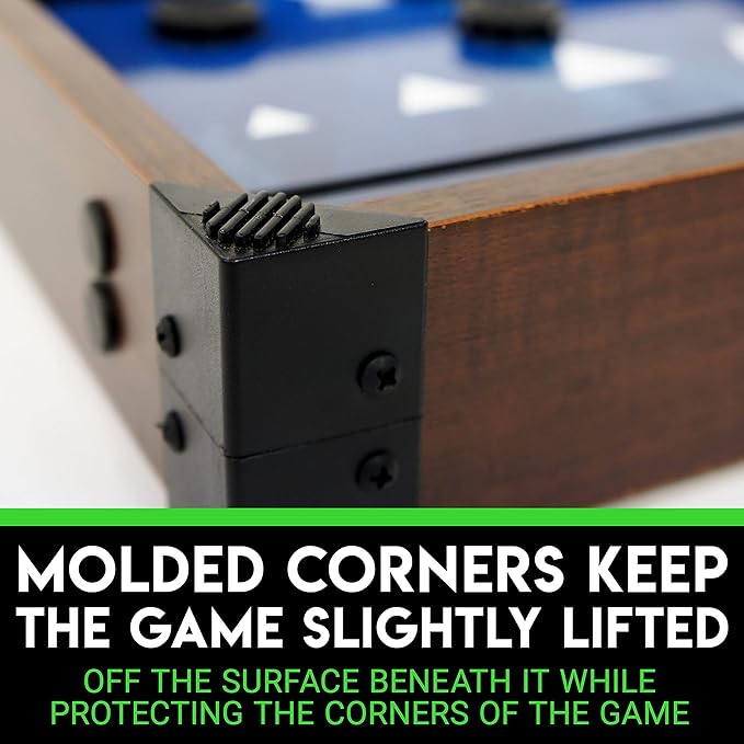 Franklin Sports Shuffleboard and Sling Puck Game - Slingshot Hockey and Shuffleboard Set with Pucks and Game Boards - 8 Mini Pucks and Slings Included