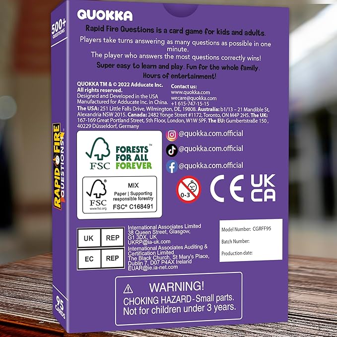 QUOKKA Family Conversation Cards Game - Break The Ice Game for Kids and Families - Icebreaker Cards with 500+ Questions - Family Game for Kids 8-12 - Perfect for Families Games Night I Travel Version